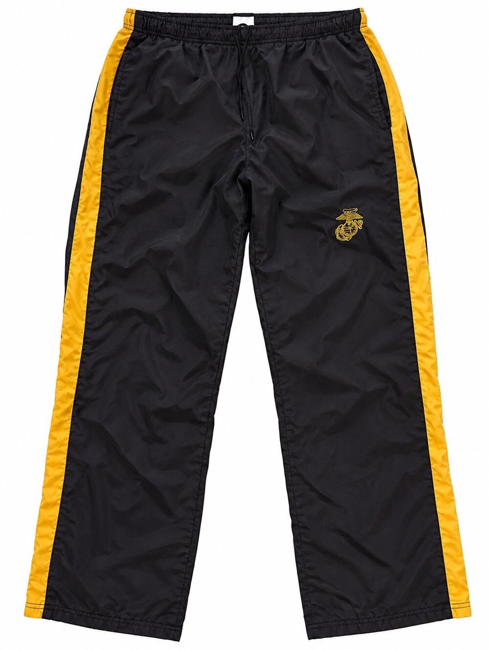 Vintage 2009 SOFFE USMC Marine Corps Track Pants XL Black Gold EGA Military